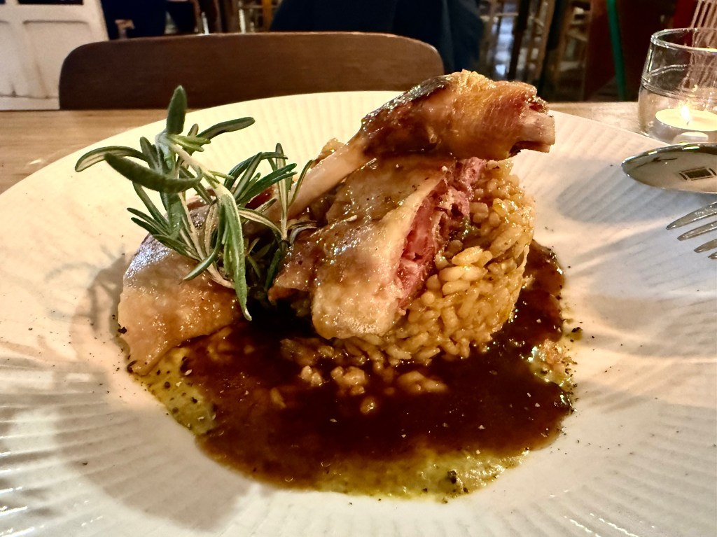 Crunchy rice with duck